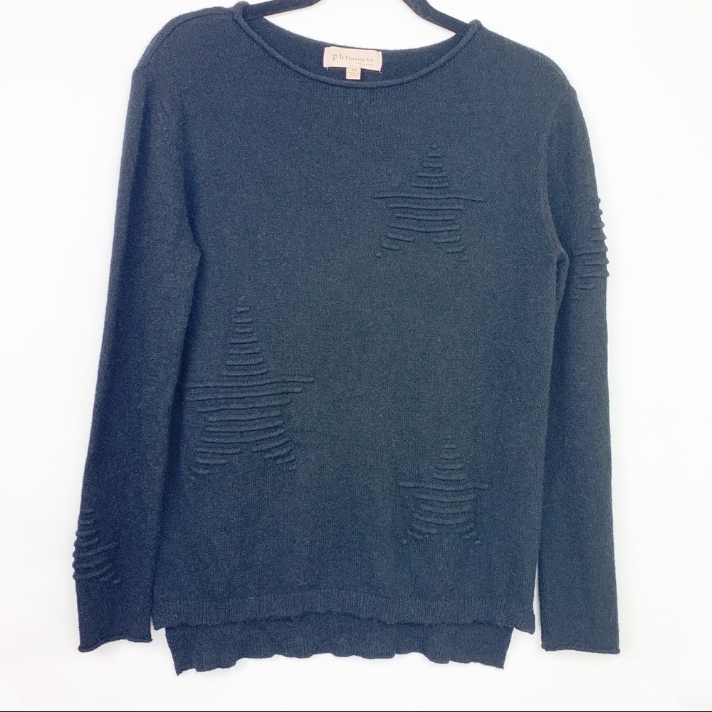 Philosophy Star Embossed Rayon Blend Sweater - Picture 7 of 7